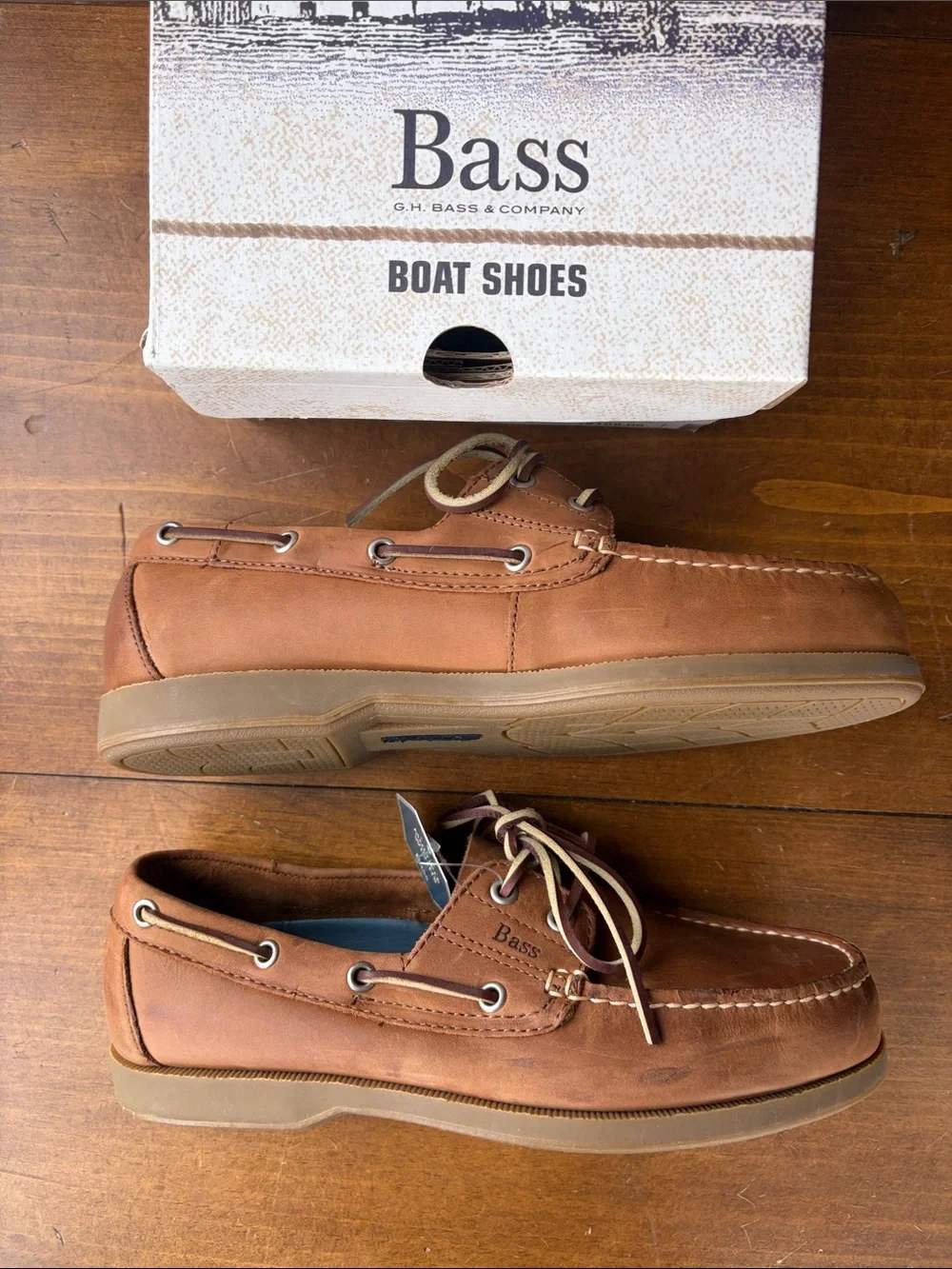 Bass Seafarer Caramel Boat Shoe Slip On Sz 9